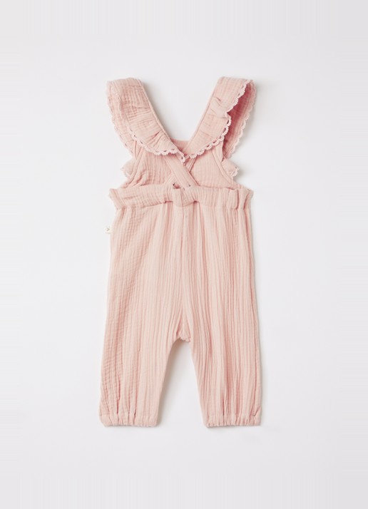 Lil 'Atelier NBFFulina tapered fit tuinbroek - voorkant 4 zalmroze