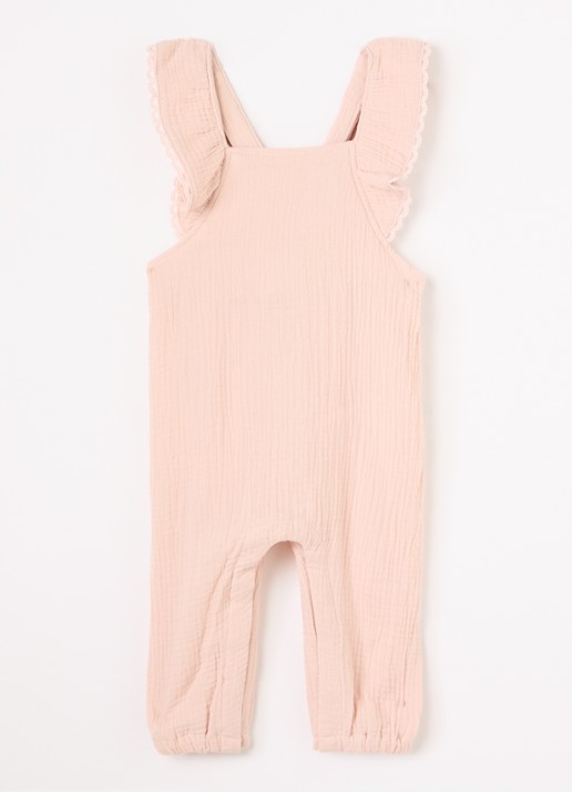Lil 'Atelier NBFFulina tapered fit tuinbroek - voorkant 5 zalmroze
