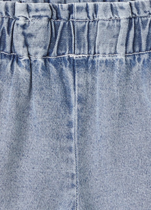 Lil 'Atelier NBFFunda loose fit korte broek van denim - detail indigo