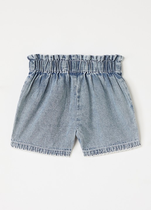 Lil 'Atelier NBFFunda loose fit korte broek van denim - voorkant 3 indigo
