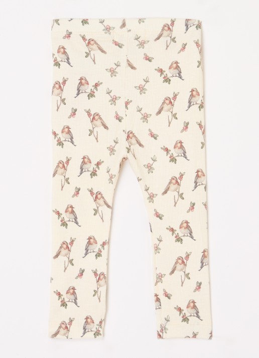 Lil 'Atelier NBFGabo ribgebreide legging  - voorkant 2 creme