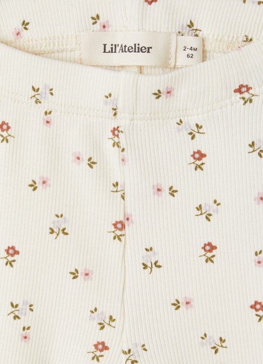 Lil 'Atelier NBFGago legging met bloemenprint - detail gebroken wit