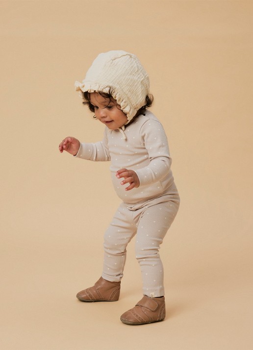 Lil 'Atelier NBFGago legging met print - voorkant 4 taupe