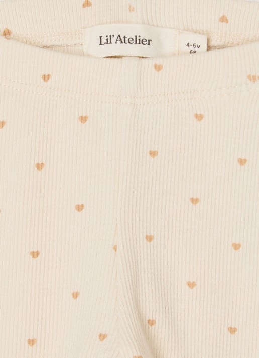 Lil 'Atelier NBFGago ribgebreide legging in  katoenblend - detail ivoor