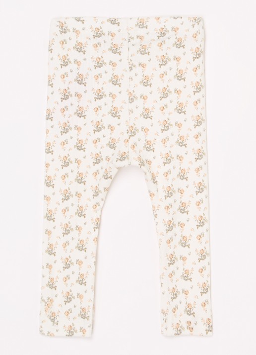 Lil 'Atelier NBFGago ribgebreide legging in  katoenblend - voorkant 3 gebroken wit