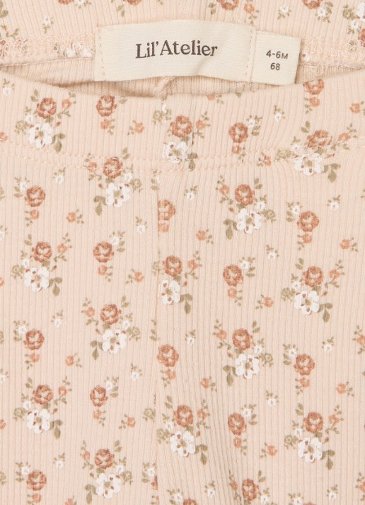 Lil 'Atelier NBFGago ribgebreide legging in  katoenblend - detail 3 lichtroze