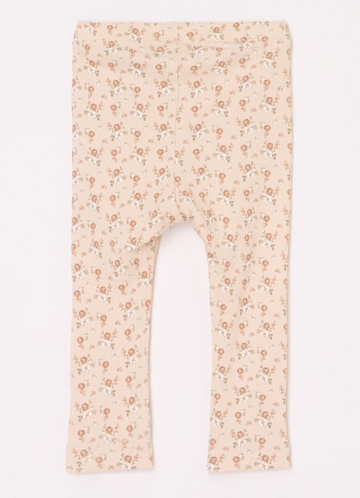 Lil 'Atelier NBFGago ribgebreide legging in  katoenblend - voorkant 2 lichtroze