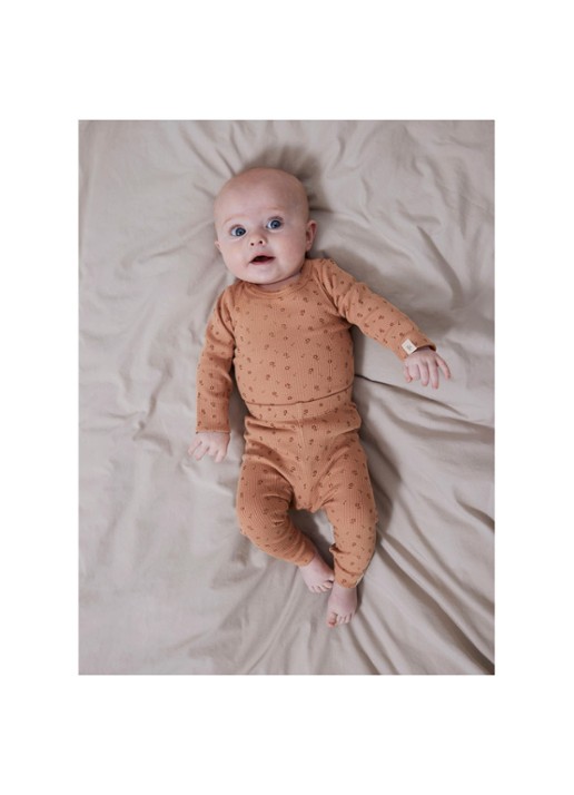 Lil 'Atelier NBFGago ribgebreide romper in  katoenblend - detail 2 zand