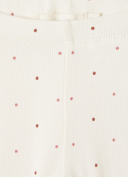 Lil 'Atelier NBFGago slim fit legging met stippenprint - detail ivoor