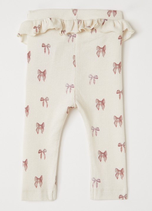 Lil 'Atelier NBFGavo legging met print - voorkant 3 gebroken wit