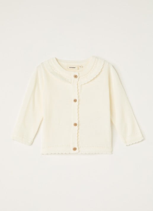 Lil 'Atelier NBFHao fijngebreid vest - voorkant 5 gebroken wit