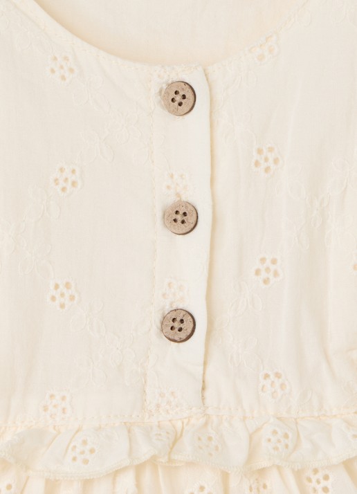 Lil 'Atelier NBFHosa jurk met broderie - detail 3 ivoor