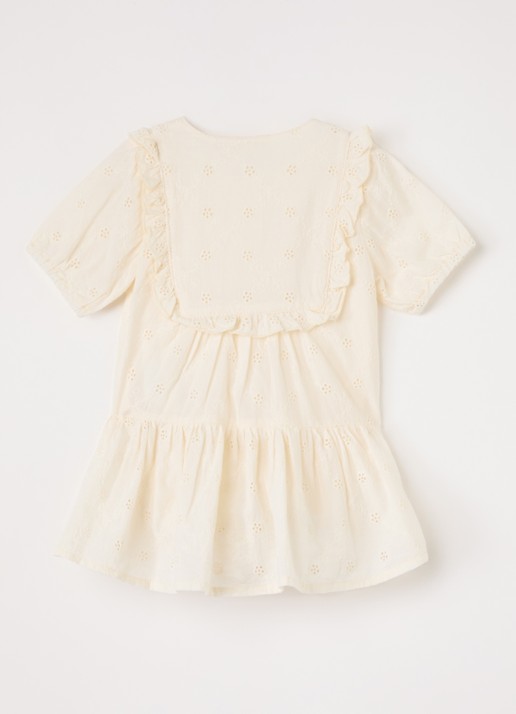 Lil 'Atelier NBFHosa jurk met broderie - voorkant 2 ivoor
