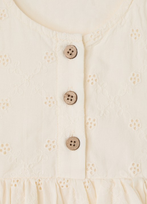 Lil 'Atelier NBFHosa jurk met broderie - detail 3 ivoor
