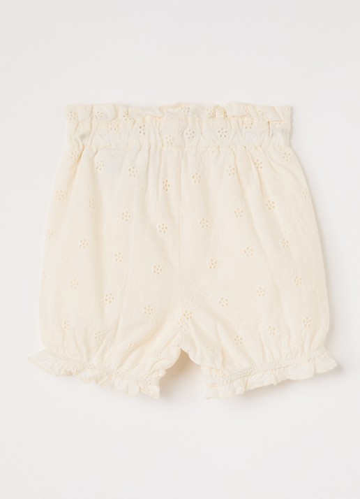 Lil 'Atelier NBFHosa korte broek met broderie - voorkant 2 ivoor