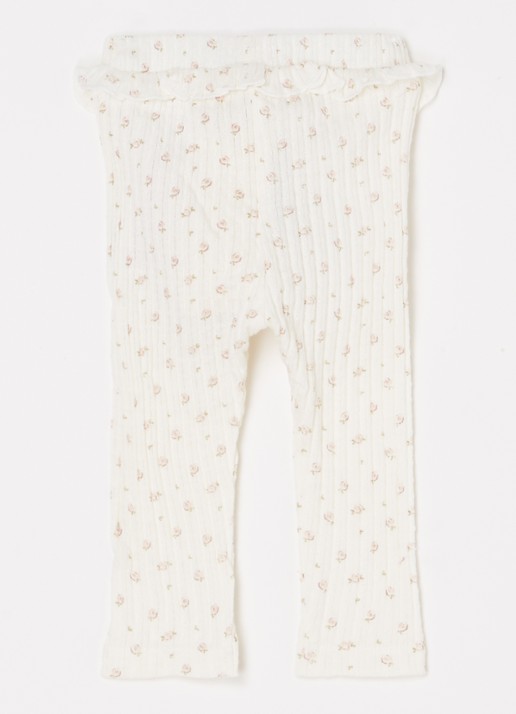 Lil 'Atelier NBFHulla ribgebreide legging van  katoen - achterkant gebroken wit