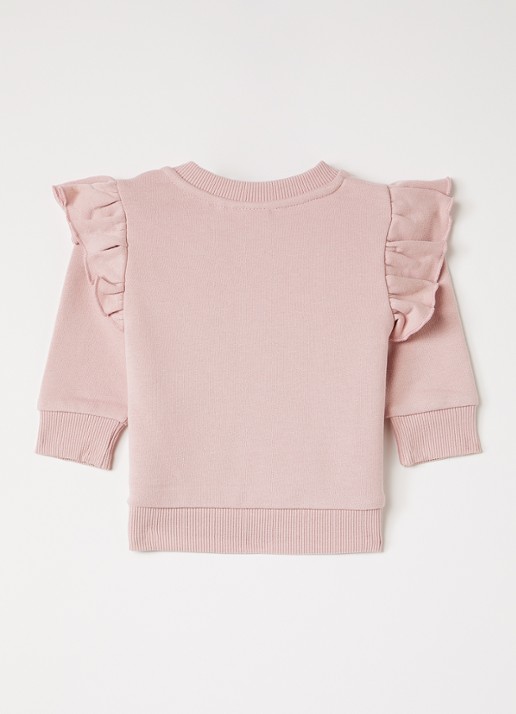 Lil 'Atelier NBFILondon sweater met ruches - voorkant 3 roze