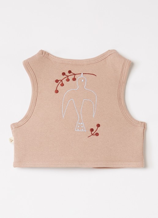 Lil 'Atelier NBFJobo Tia gilet met borduring - achterkant 3 donkerbruin
