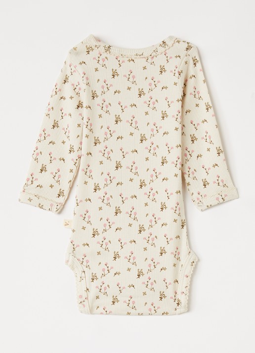 Lil 'Atelier NBFLago romper met bloemenprint - voorkant 2 creme