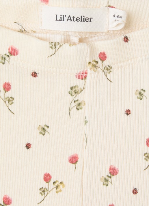 Lil 'Atelier NBFLavo ribgebreide legging  - detail creme