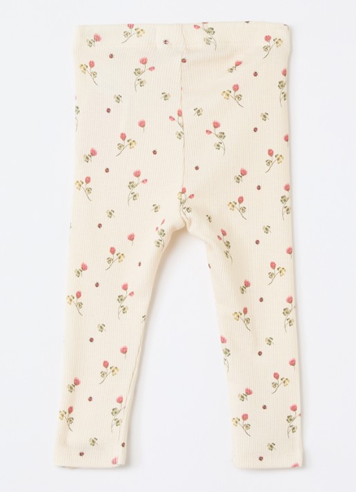 Lil 'Atelier NBFLavo ribgebreide legging  - voorkant 3 creme