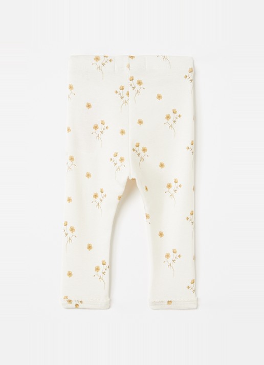 Lil 'Atelier NBFLayo legging met print - voorkant 2 gebroken wit
