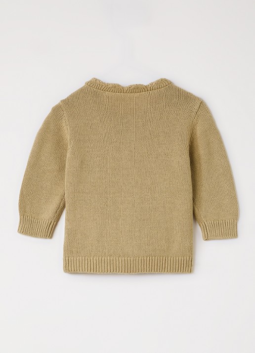 Lil 'Atelier NBFLeou grofgebreid vest - achterkant 3 khaki