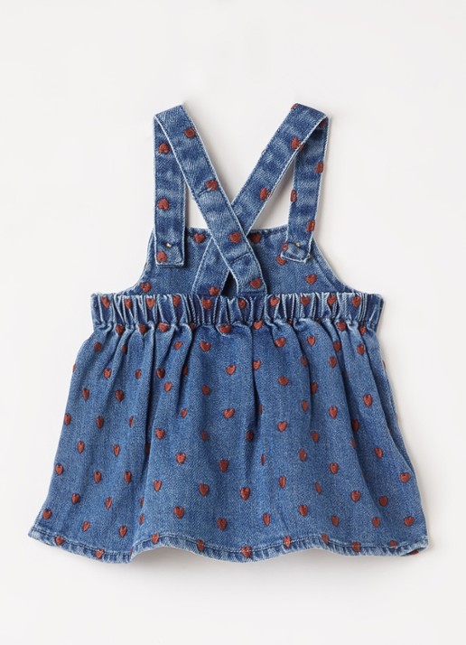 Lil 'Atelier NBFliva jurk met borduring - voorkant 3 blauw