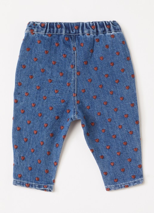 Lil 'Atelier NBFLiva slim fit jeans met borduring - voorkant 3 indigo