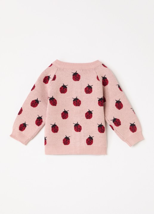 Lil 'Atelier NBFLulio fijngebreid vest met ingebreid patroon - achterkant roze
