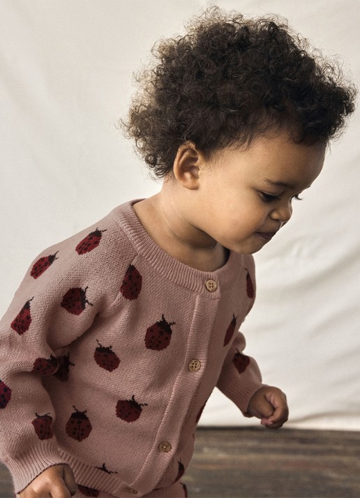 Lil 'Atelier NBFLulio fijngebreid vest met ingebreid patroon - detail 3 roze