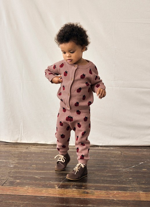 Lil 'Atelier NBFLulio fijngebreid vest met ingebreid patroon - voorkant 5 roze