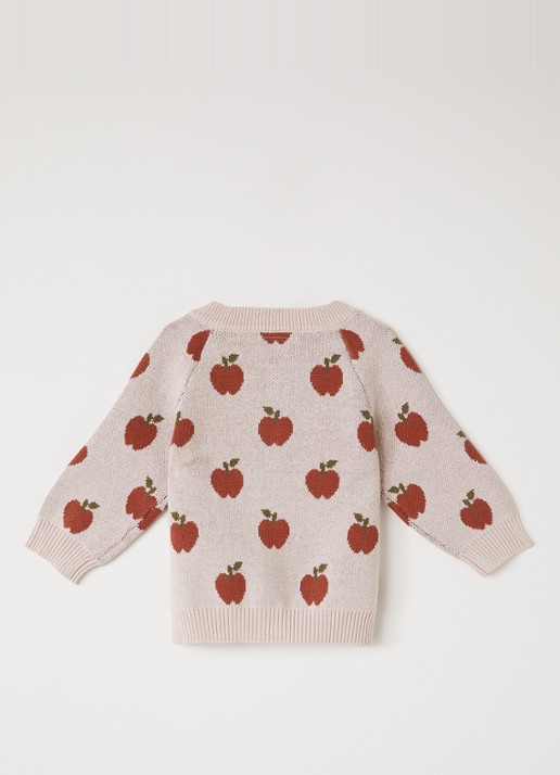 Lil 'Atelier NBFLulio fijngebreid vest met print - achterkant lichtroze