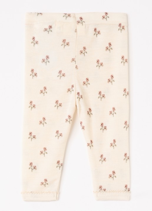 Lil 'Atelier NBFNalu legging in wolblend met print - voorkant 2 creme