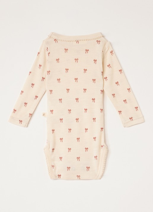 Lil 'Atelier NBFNalu romper in merino wolblend - voorkant 2 creme