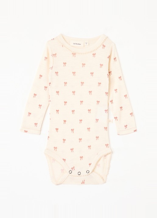 Lil 'Atelier NBFNalu romper in merino wolblend - voorkant 3 creme