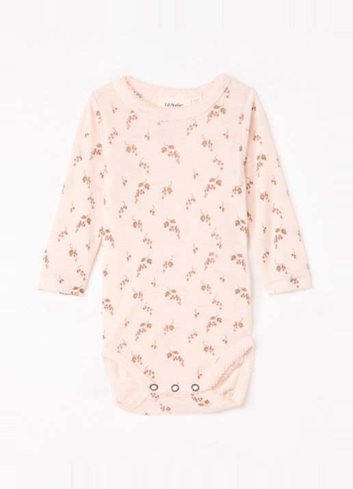 Lil 'Atelier NBFNoel Nia romper van merino wol - voorkant 3 lichtroze