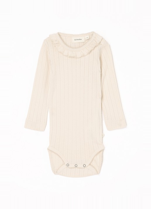 Lil 'Atelier NBFRachel romper in  katoenblend - voorkant beige