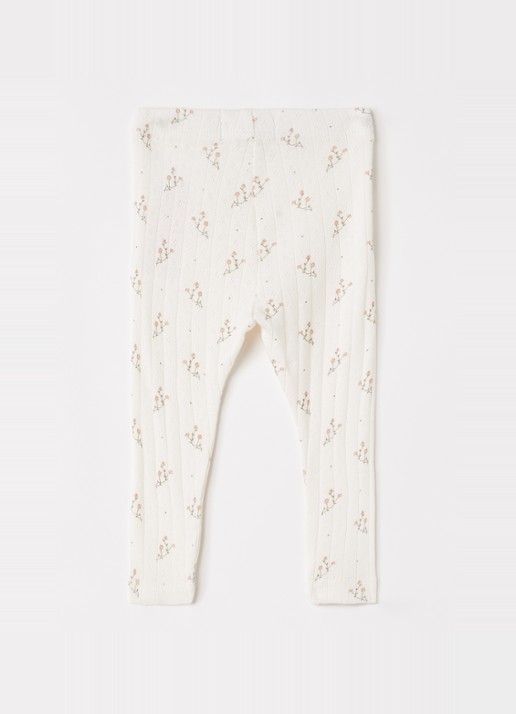 Lil 'Atelier NBFRachello legging met bloemenprint - voorkant 2 gebroken wit