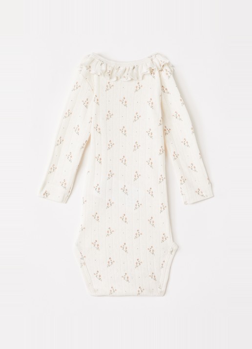 Lil 'Atelier NBFRachello Ria romper met bloemenprint - voorkant 2 creme