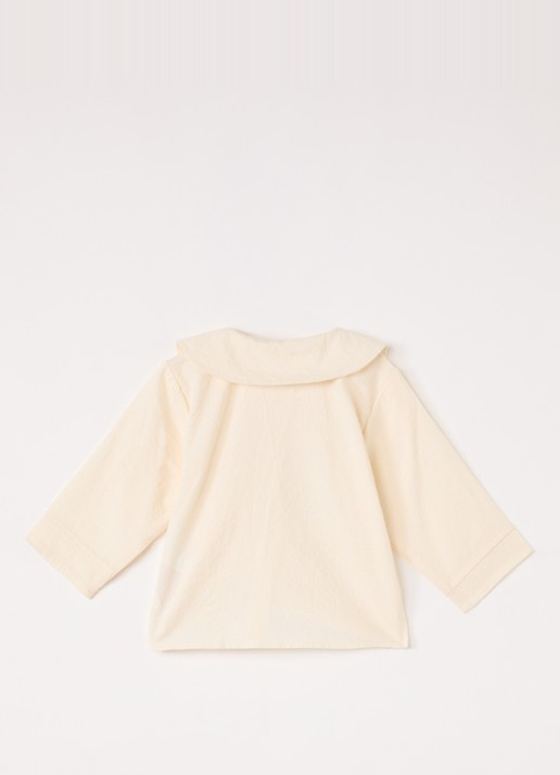 Lil 'Atelier NBFRosito blouse met kraag - voorkant 2 gebroken wit