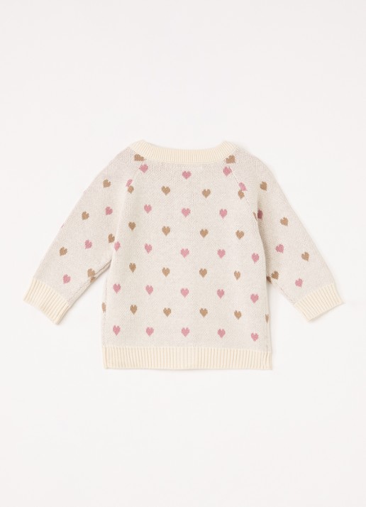 Lil 'Atelier NBFSaran fijngebreid vest met ingebreid patroon - achterkant 3 creme