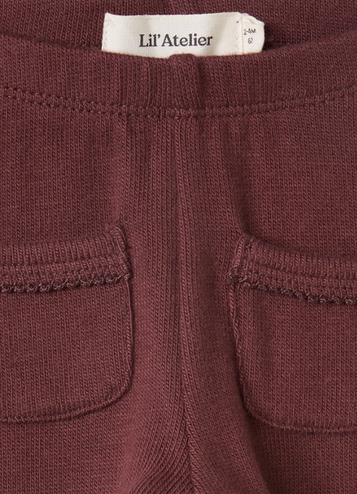 Lil 'Atelier NBFThora fijngebreide legging - detail bordeauxrood