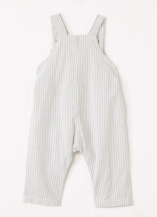 Lil 'Atelier NBMdarko loose fit tuinbroek met steepprint - achterkant gebroken wit