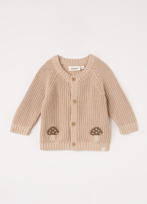 Lil 'Atelier NBMEmlen grofgebreid vest met borduring