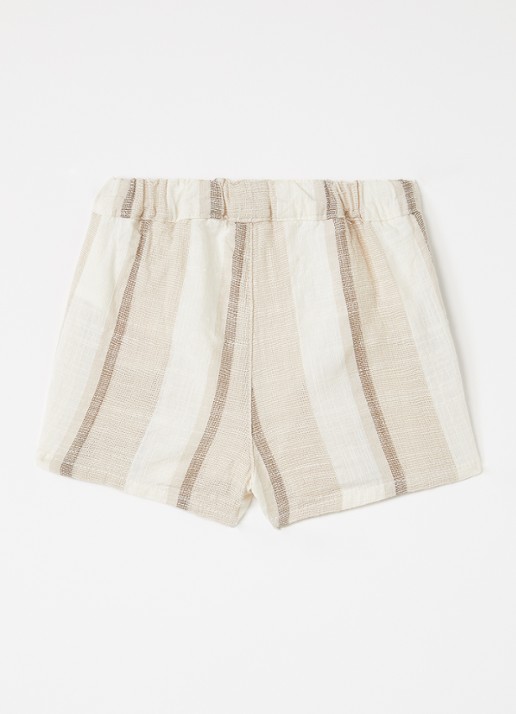Lil 'Atelier NBMFibert loose fit korte broek - voorkant 2 ivoor