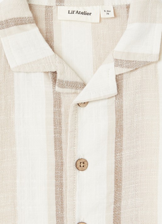 Lil 'Atelier NBMFibert overhemd met streepprint - detail 3 beige