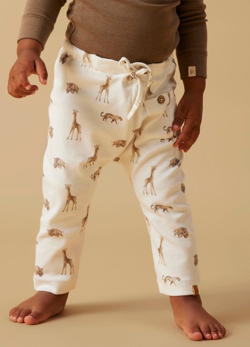 Lil 'Atelier NBMGayo legging met print - voorkant 2 gebroken wit