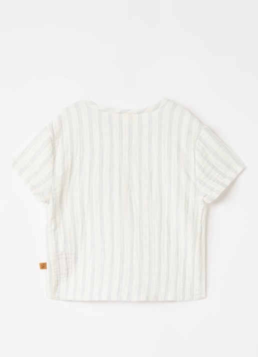 Lil 'Atelier NBMHagi T-shirt met streepprint - voorkant 2 gebroken wit