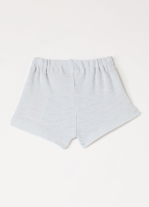 Lil 'Atelier NBMHonjo loose fit korte broek met structuur - voorkant 3 lichtblauw